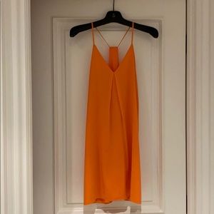 Orange slip dress